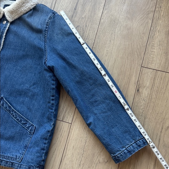 J. Crew Blue Denim Jacket with Cream Sherpa Lining Women’s XL - Picture 8 of 13